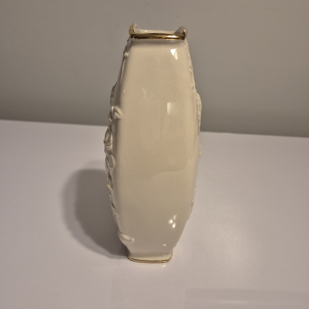 Lenox Ivory and Gold Floral Ceramic Vase - Picture 3 of 6
